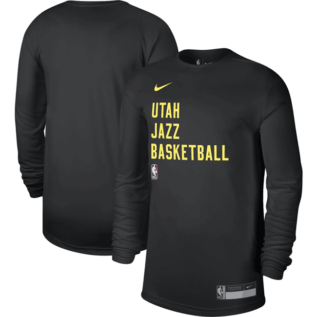 Men's Utah Jazz Black 2023/24 Legend On-Court Practice Long Sleeve T-Shirt Men's Utah Jazz Black 2023/24 Legend On-Court Practice Long Sleeve T-Shirt